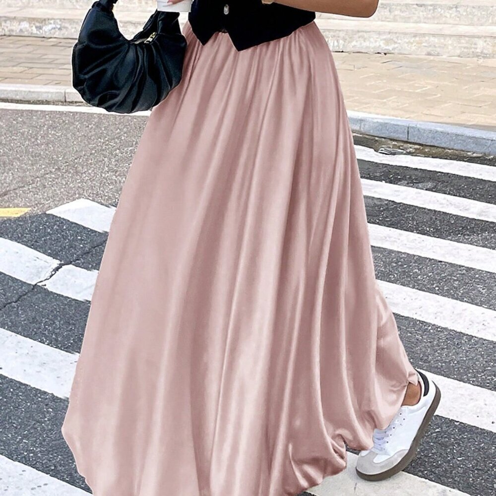 Pink Casual Women's Plain Color Pencil Skirt